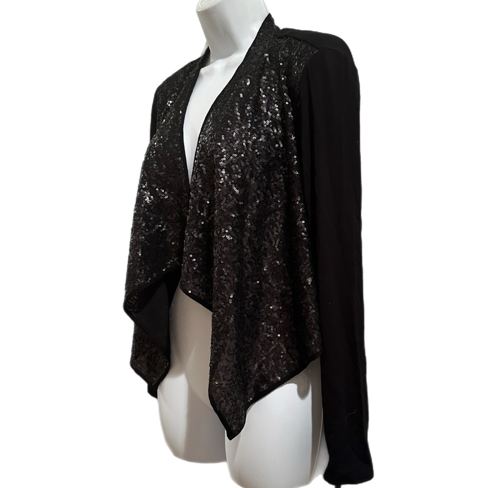 CALVIN KLEIN Black Sequin Cardigan Size M- NWT‎